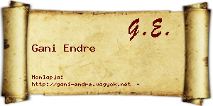 Gani Endre névjegykártya